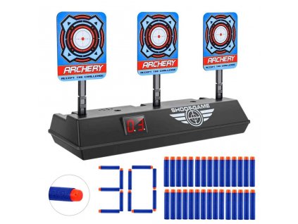 Elektronický terč 3 cíle pro Nerf + 30 alternativních šipek Elite