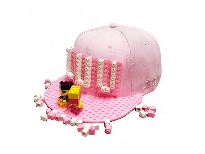 Brick Brick - Kreativní fanouškovská čepice LEGO pro děti růžová