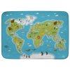 Achoka Měkký koberec do dětského pokoje Mapa světa zvířata 130x180 cm