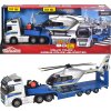 Policejní souprava Volvo s přívěsem a světelným/zvukovým zařízením pro vrtulník Airbus