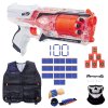 Nerf N-Strike Elite Strongarm Transparent E5753 + vesta + 100 šípů + opasek + terče + šátek + brýle