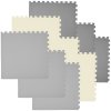 Humbi Velká vzdělávací podložka Tlusté pěnové puzzle 180 x 180 x 1 cm XXL 9 dílků 62 x 62 x 1 cm Barva šedá krémová grafitová krémově šedá
