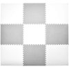 Humbi Velká vzdělávací podložka Tlusté pěnové puzzle 180 x 180 x 1 cm XXL 9 dílků 62 x 62 x 1 cm Barva bílá a šedá bílo-šedá