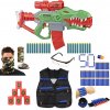 Nerf Dinosquad Rex-Rampage F0807 + terče + páska na ruku + brýle + šátek + 50 waffle šípů