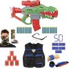 Nerf Dinosquad Rex-Rampage F0807 + terče + páska na ruku + brýle + šátek + 50 waffle šípů