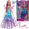 Barbie malá sada Sběratelská panenka a Touch of Magic, růžovovlasá víla + mazlíčci a doplňky