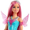 Barbie malá sada Sběratelská panenka a Touch of Magic, růžovovlasá víla + mazlíčci a doplňky