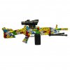 Automatická puška s gelovými kuličkami s grafikou Joker M249 + brýle + elektronický terč