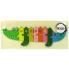 Sada dřevěných puzzle čísel krokodýl