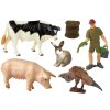 Sada velkých figurín z farmy + farmář a usedlost 10 kusů