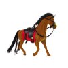 Figurka Brown Velvet Horse Red Saddle