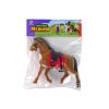Figurka Brown Velvet Horse Red Saddle