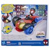 Hasbro Spidey a jeho úžasní přátelé Vozidlo se světlem a zvukem Glow Tech Techno-Racer + Figurka Miles Morales F4531