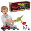 Sada dinosaurů, vozidlo s přívěsem, figurka lovce Savage Dino Adventure sound