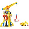 Tlapková patrola Rubble a jeho posádka Rubble&Crew Bark Yard Crane Tower Velký jeřábový set 60 cm Žlutý buldozer s figurkou a kinetickým pískem + příslušenství Zvuk