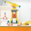 Tlapková patrola Rubble a jeho posádka Rubble&Crew Bark Yard Crane Tower Velký jeřábový set 60 cm Žlutý buldozer s figurkou a kinetickým pískem + příslušenství Zvuk