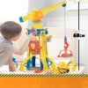Tlapková patrola Rubble a jeho posádka Rubble&Crew Bark Yard Crane Tower Velký jeřábový set 60 cm Žlutý buldozer s figurkou a kinetickým pískem + příslušenství Zvuk