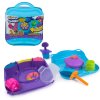 Plastová sada Kinetic Sand Kufřík Squish Motion 3 písky + příslušenství