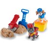 Stavebnice Psí hlídka Rubble&Crew Rubble a jeho tým Pes nabíječ a vozítko + kinetický písek + příslušenství