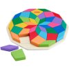 Barevná mandala dřevěná skládačka osmiúhelník puzzle 41 dílků