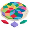 Barevná mandala dřevěná skládačka osmiúhelník puzzle 41 dílků