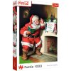 Puzzle 1000 Coca Cola Mikuláš u krbu