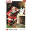 Puzzle 1000 Coca Cola Mikuláš u krbu