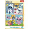 Puzzle Trefl 2 x 70 Stitch Se Stitchem není nuda