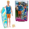 Barbie Ken Plážový surfař blond + doplňky HPT50