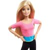 Mattel Barbie Made to Move Blondýnka – růžový top DHL82