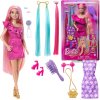 Panenka Barbie sada s barevnými vlasy Fun&Fancy Hra s vlasy oblečky + doplňky