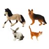 Set of Pet Figures Horse Dog Rabbit Cat 4 Pieces