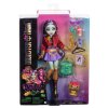 Monster High – Jinafire Long, velká panenka drak + mazlíček Cloudy (Yun Yun), 27 cm + doplňky