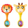 Sada chrastítek s měkkými míčky vzory žirafa, lev 2 ks