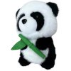 Plyšový maskot mazlivá panda s bambusem 18 cm