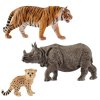 Schleich Sada Mladý gepard + Indický pancéřový nosorožec + Tygr