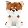 Plyšový Maskot Mazlík Malý Pes Shiba Inu Bílá Hnědá 20cm