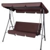 Zahradní Houpačka Pro Tři Houpací Polštáře Matrace Hnědá