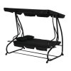 Zahradní Houpačka Pro Čtyři Houpací S Stříškou Volně Stojící Černá