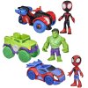 Marvel Spidey a Jeho Úžasní Kamarádi Sada Figurky Miles Morales + Hulk + Spidey s Vozidly