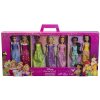 Sada panenek Disney Princezny 7 hrdinek v třpytivých šatech Ariel, Locika, Aurora, Popelka, Bella, Jasmína, Tiana