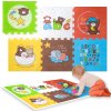 Humbi pěnová puzzle podložka silná 1,5 cm XXL zvířátka a písmenka 6 dílů 165 x 112 cm