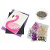 Kreativní DIY flitry Set cvočky Flamingo Frame