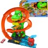 Hot Wheels City Hasičská Stanice T-Rexa zakroucená autodráha T-Rex Blaze Battle + vozidlo