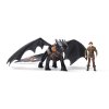 Jak vycvičit draka – figurka Bezzubka a Viking Škyťák (Toothless & Hiccup), 33 cm
