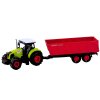 Sada Nákladní vůz Traktor s přívěsem Světla Zvuky Červená