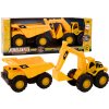 Stavební stroje Set Bagr Dump Truck Movable Yellow