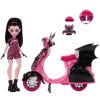 Panenka Monster High Draculaura na skútru Vamptastic Scooter