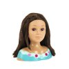 Panenka Velká hlava na česání vlasů Kadeřnice Mia + dětská paletka na make-up
