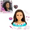 Panenka Velká hlava na česání vlasů Kadeřnice Mia + dětská paletka na make-up